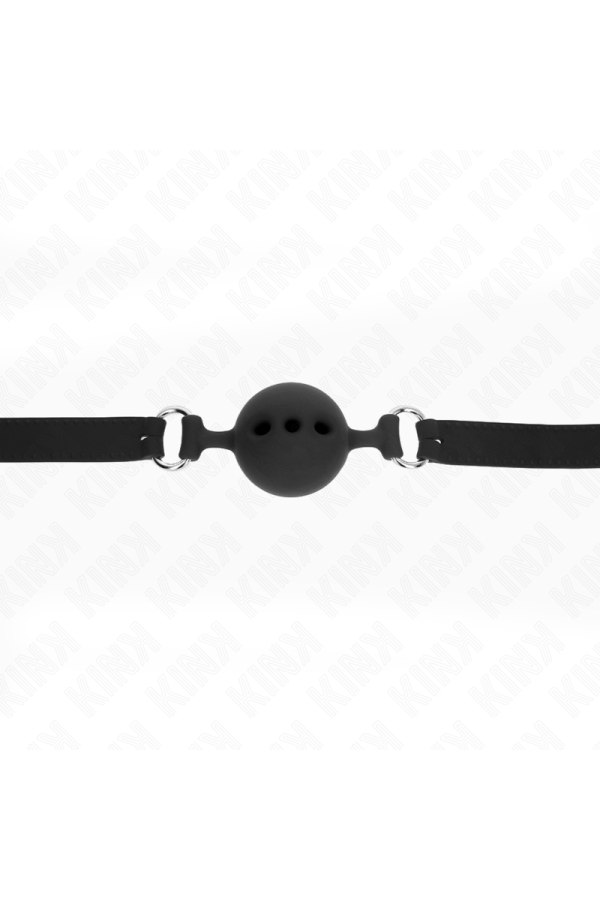 Vollsilikon-Klappen 55 X 2 cm mit 5 cm Kugel Größe L Schwarz Verstellbar 35-51 cm von Kink Collar & Gag kaufen | Fesselliebe