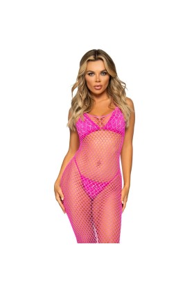 Langes Netzkleid Pink One Size (S-L) von Leg Avenue Dresses kaufen | Fesselliebe