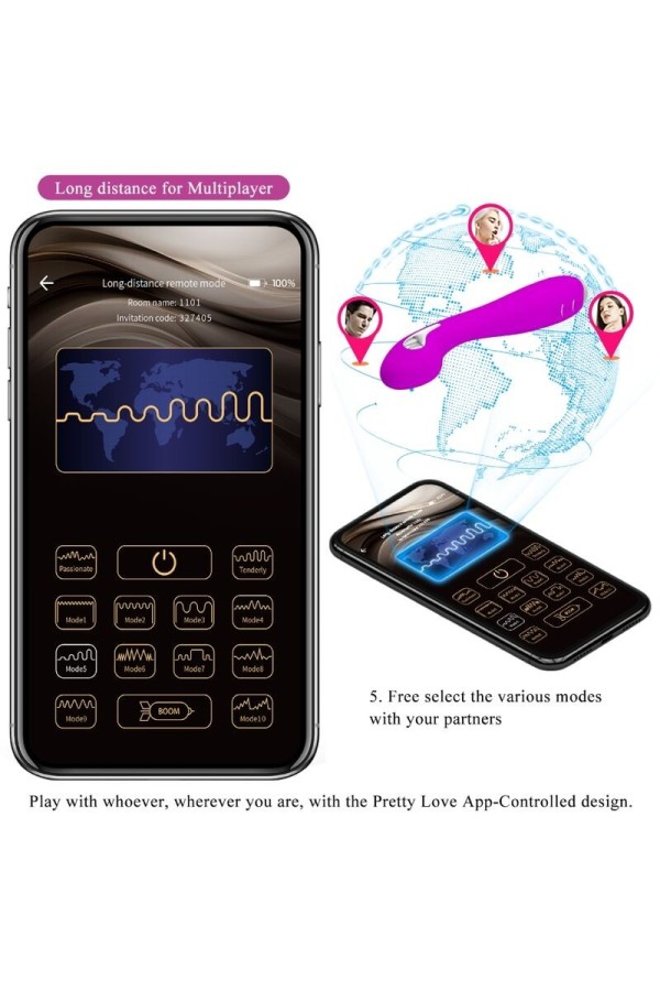 Hector Elektroschock-Vibrator mit kostenloser App Violett von Pretty Love Flirtation kaufen | Fesselliebe