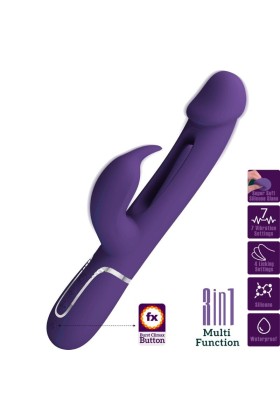 Kampas Rabbit 3 in 1 Multifunktionsvibrator mit Zunge Violett von Pretty Love Flirtation kaufen | Fesselliebe
