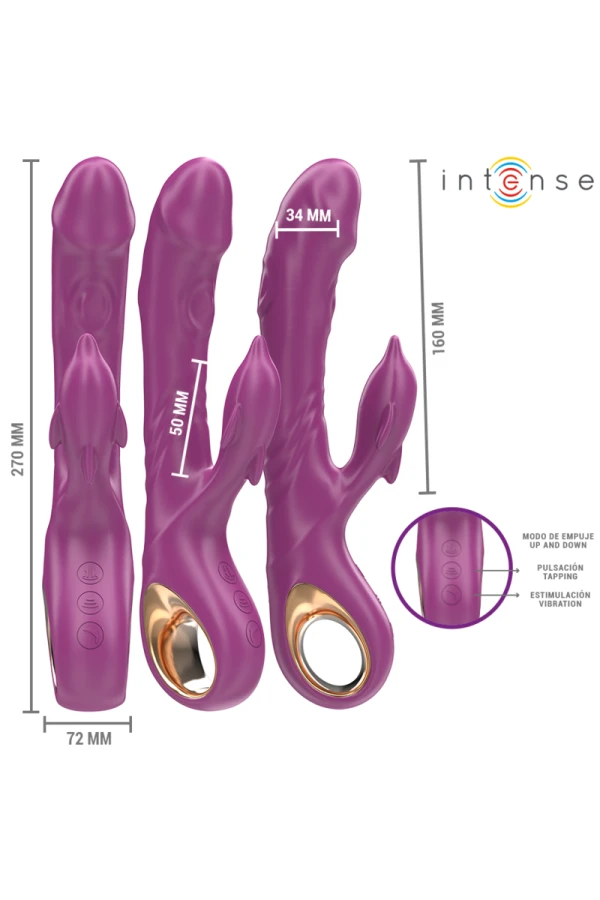 Halle Multifunktionsvibrator mit Delfin-Stimulierender Zunge Lila von Intense Fun