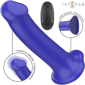 Victoria Vibrator mit Saugnäpfen 10 Vibrationen Dunkelblau Fernbedienung von Intense Fun