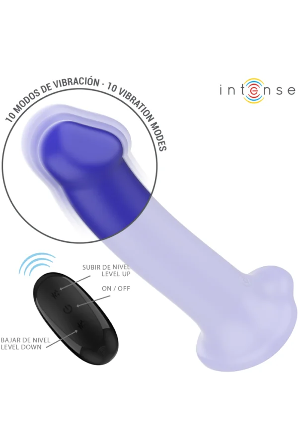 Victoria Vibrator mit Saugnäpfen 10 Vibrationen Dunkelblau Fernbedienung von Intense Fun