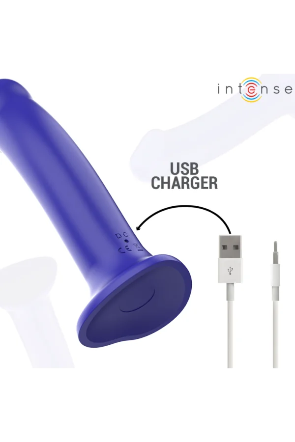 Victoria Vibrator mit Saugnäpfen 10 Vibrationen Dunkelblau Fernbedienung von Intense Fun