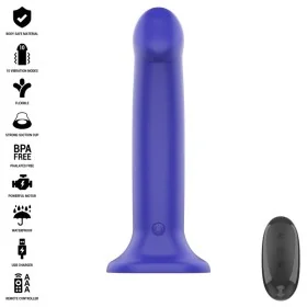 Victoria Vibrator mit Saugnäpfen 10 Vibrationen Dunkelblau Fernbedienung von Intense Fun