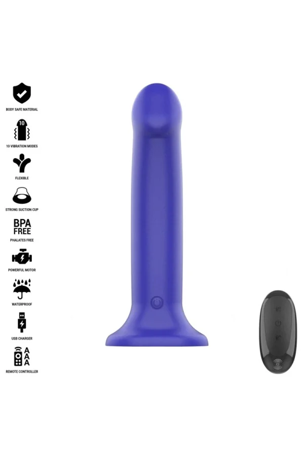 Victoria Vibrator mit Saugnäpfen 10 Vibrationen Dunkelblau Fernbedienung von Intense Fun