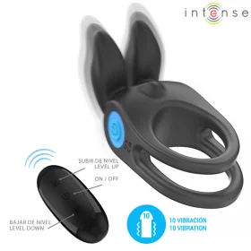 Sam Vibrator Doppel-Penisring 10 Vibrationen Schwarz von Intense Couples Toys