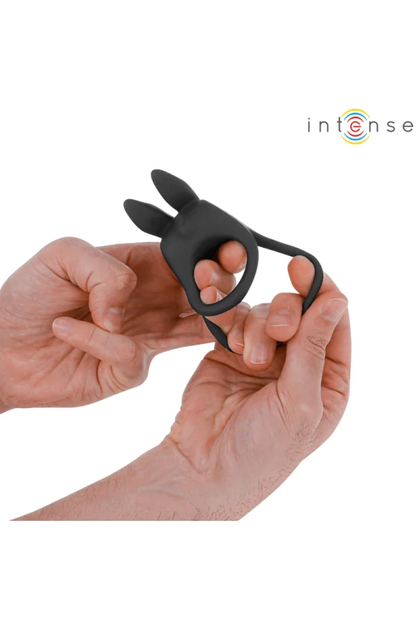 Sam Vibrator Doppel-Penisring 10 Vibrationen Schwarz von Intense Couples Toys