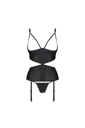 ♥ Jannies Korsett & Tanga mit offenem Schritt schwarz von Passion-Exklusiv ♥ kaufen | Fesselliebe