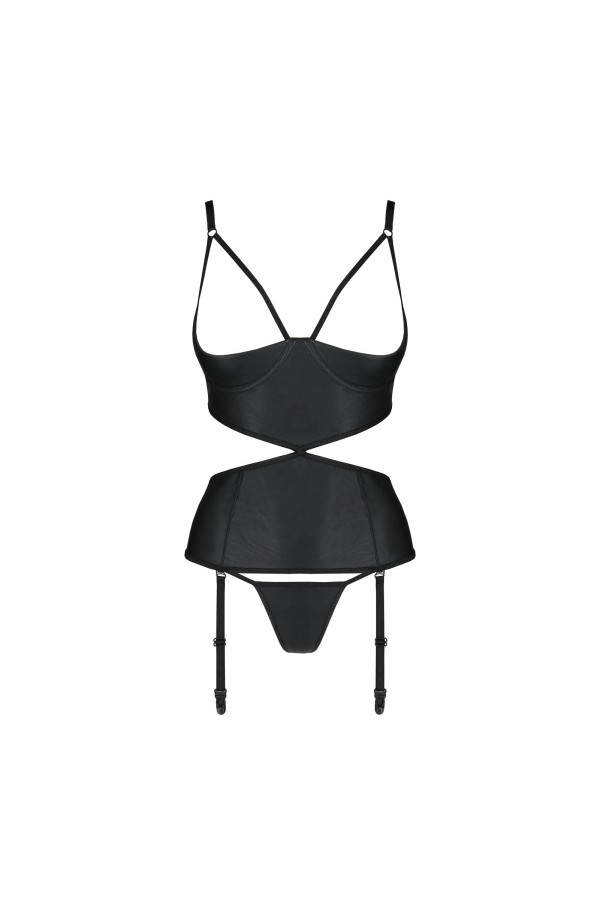 ♥ Jannies Korsett & Tanga mit offenem Schritt schwarz von Passion-Exklusiv ♥ kaufen | Fesselliebe