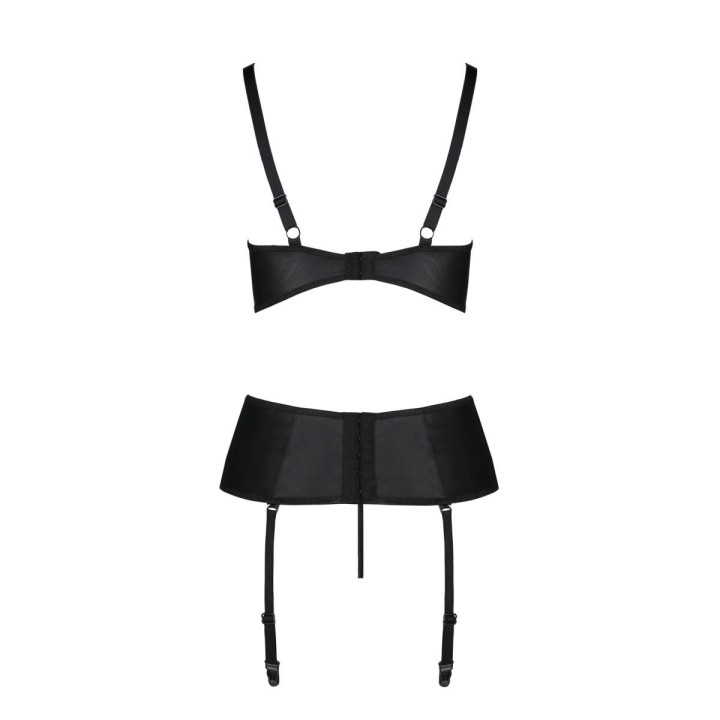 Jannies Korsett & Tanga mit offenem Schritt Schwarz von Passion-Exklusiv | Fesselliebe.de