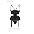 ♥ Jannies Korsett & Tanga mit offenem Schritt Schwarz von Passion-Exklusiv ♥