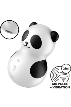 Pocket Panda Stimulator & Vibrator Schwarz Weiss von Satisfyer Air Pulse kaufen | Fesselliebe