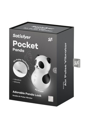 Pocket Panda Stimulator & Vibrator Schwarz Weiss von Satisfyer Air Pulse kaufen | Fesselliebe