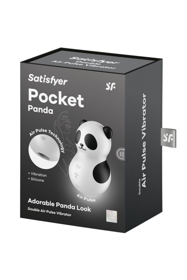 Pocket Panda Stimulator & Vibrator Schwarz Weiss von Satisfyer Air Pulse kaufen | Fesselliebe