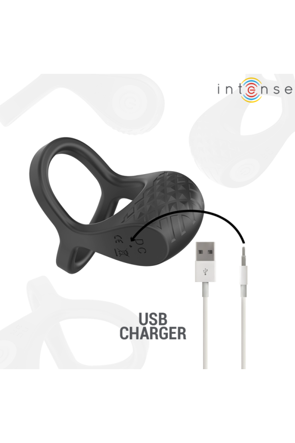 Alex Vibrator Doppel-Penisring 10 Vibrationen Schwarz von Intense Couples Toys kaufen | Fesselliebe