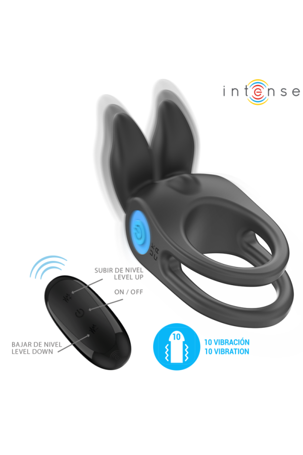 Sam Vibrator Doppel-Penisring 10 Vibrationen Schwarz von Intense Couples Toys kaufen | Fesselliebe