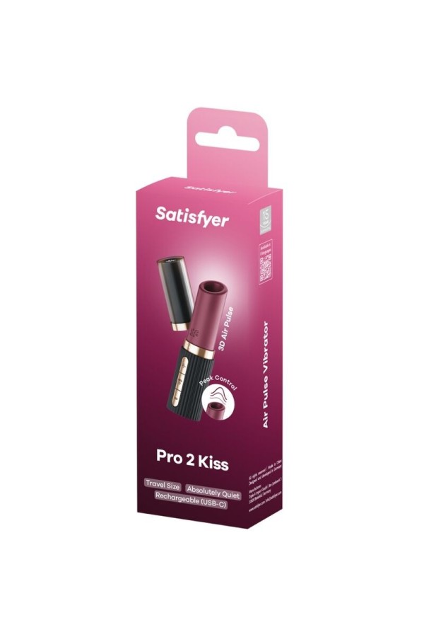 Pro 2 Kiss Wave Klitoris-Stimulator Granat / Schwarz von Satisfyer Air Pulse kaufen | Fesselliebe