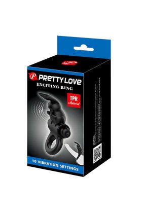 Aufregender Ring Rabbit Vibratorring 10 Vibrationen Schwarz von Pretty Love kaufen | Fesselliebe