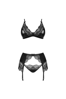 Obsidian Desire 3-tlg. Set schwarz von Beauty Night Fashion kaufen | Fesselliebe