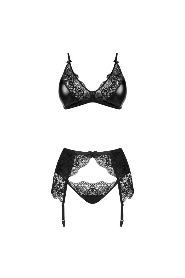 Obsidian Desire 3-tlg. Set schwarz von Beauty Night Fashion kaufen | Fesselliebe