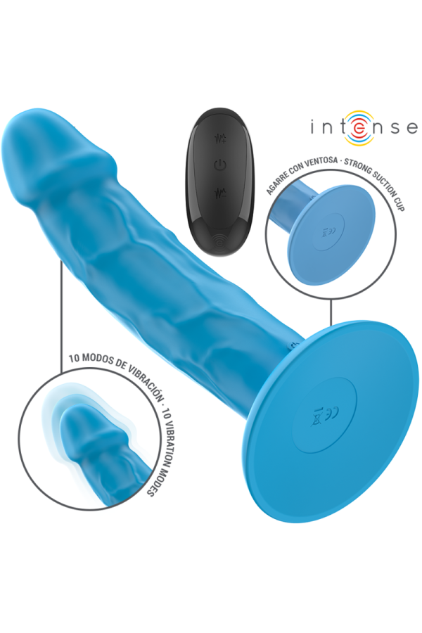 Phoebe realistischer Vibrator 10 Vibrationen Blau mit Fernbedienung von Intense Fun kaufen | Fesselliebe