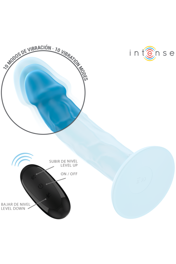 Phoebe realistischer Vibrator 10 Vibrationen Blau mit Fernbedienung von Intense Fun kaufen | Fesselliebe