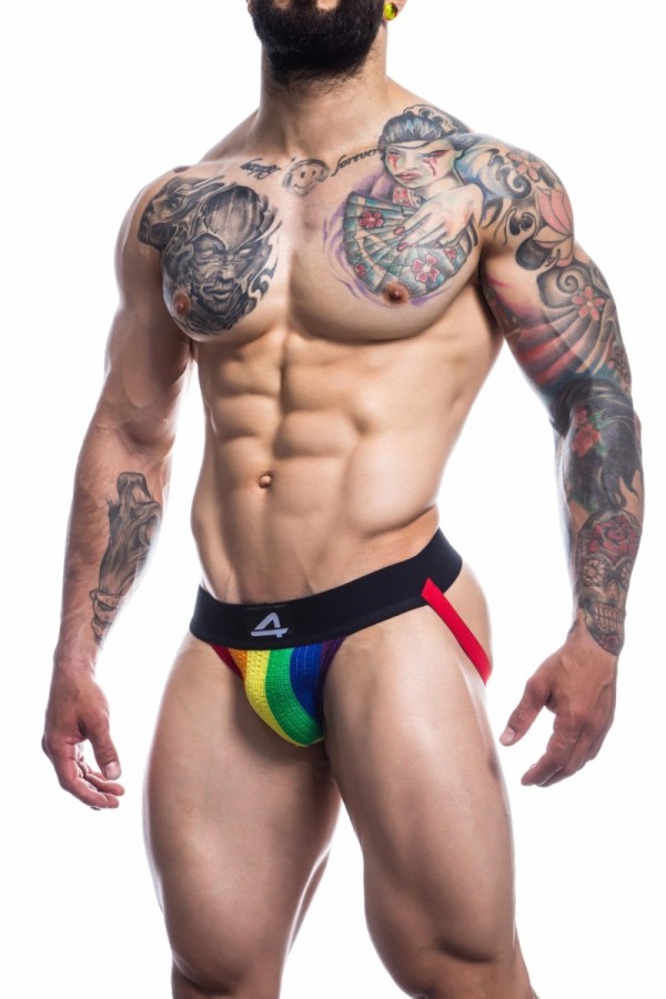 Bunter Stripe-Pride Jockstrap von Cut4Men kaufen | Fesselliebe