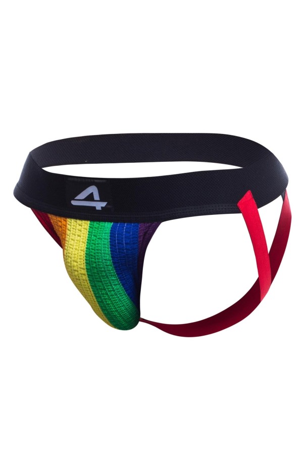 Bunter Stripe-Pride Jockstrap von Cut4Men kaufen | Fesselliebe