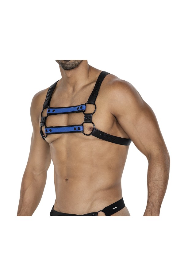 Schwarz/blauer Brust-Harness 06 von Cut4Men kaufen | Fesselliebe