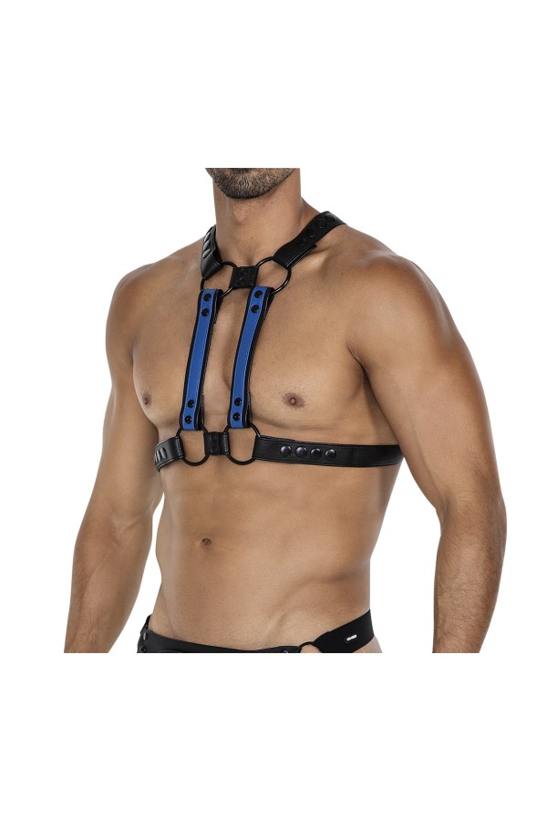 Schwarz/blauer Brust-Harness 06 von Cut4Men kaufen | Fesselliebe