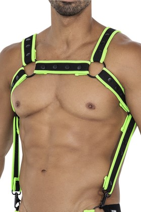 Schwarz/grüner Brust-Harness 05 von Cut4Men kaufen | Fesselliebe