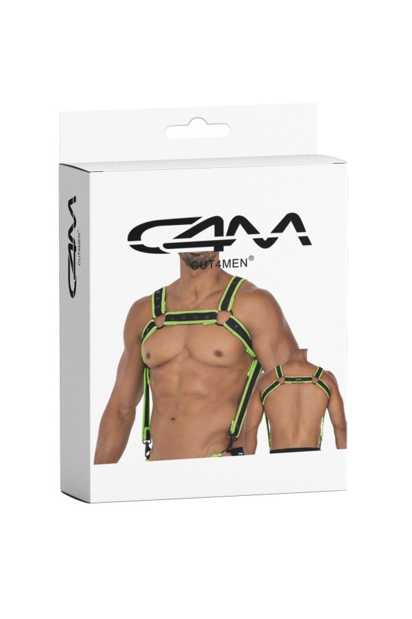 Schwarz/grüner Brust-Harness 05 von Cut4Men kaufen | Fesselliebe