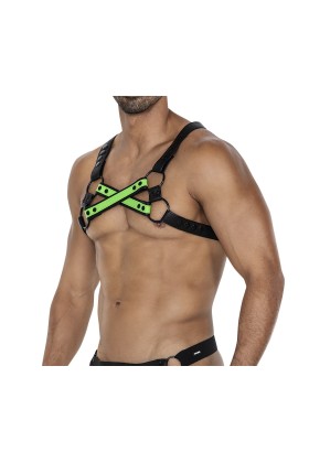 Schwarz/neongrüner Brust-Harness 06 von Cut4Men kaufen | Fesselliebe