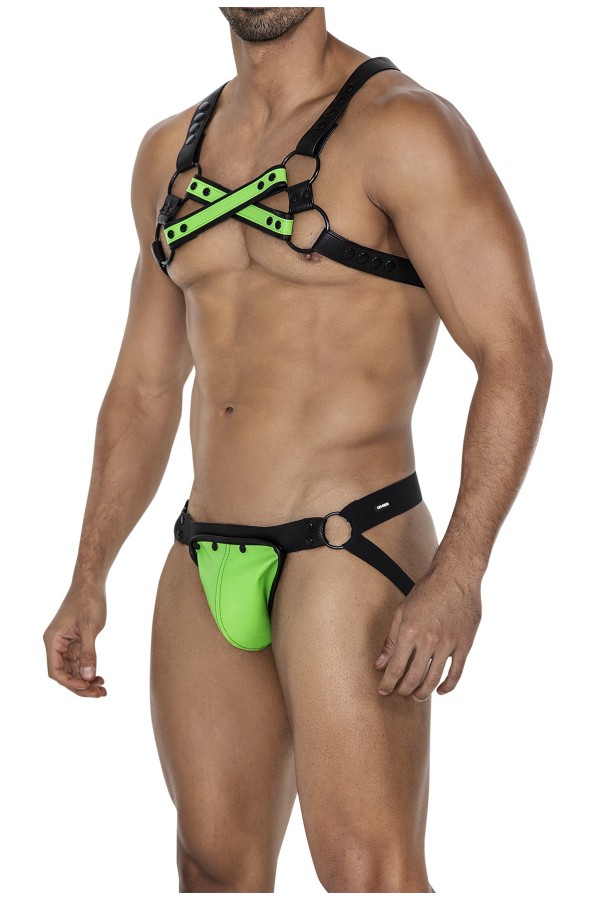 Schwarz/neongrüner Brust-Harness 06 von Cut4Men kaufen | Fesselliebe