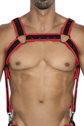 Schwarz/roter Brust-Harness 05 von Cut4Men kaufen | Fesselliebe