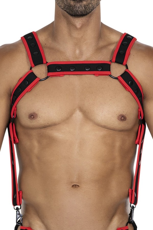 Schwarz/roter Brust-Harness 05 von Cut4Men kaufen | Fesselliebe