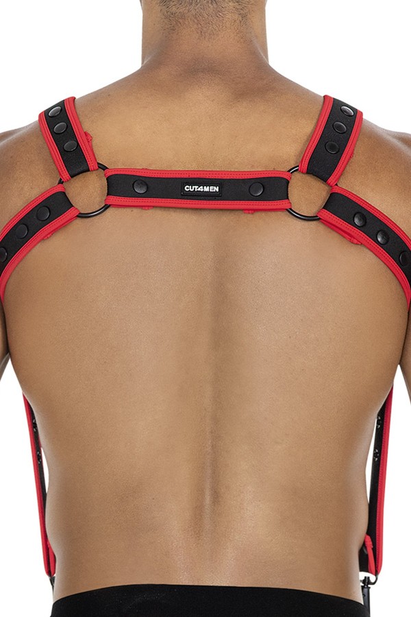 Schwarz/roter Brust-Harness 05 von Cut4Men kaufen | Fesselliebe