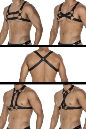 Schwarzer Brust-Harness 06 von Cut4Men kaufen | Fesselliebe