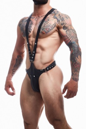 Schwarzer Dungeon Body-Harness BL4CK07 von Cut4Men kaufen | Fesselliebe