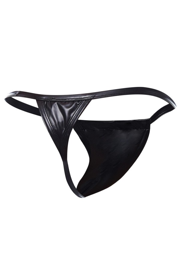 Schwarzer Wetlook Boost String BL4CK06 von Cut4Men kaufen | Fesselliebe