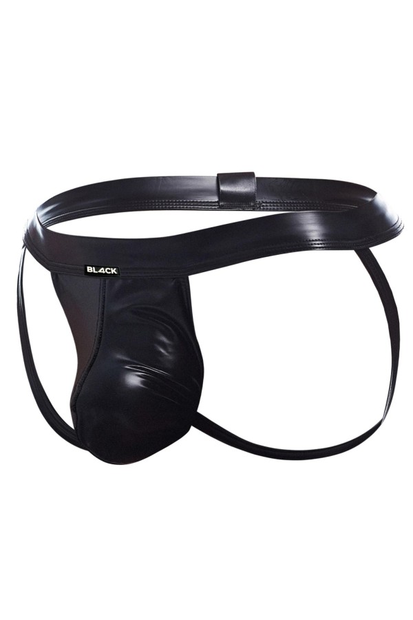 Schwarzer Wetlook Jockstrap BL4CK05 von Cut4Men kaufen | Fesselliebe
