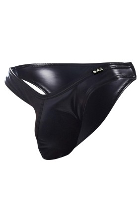 Schwarzer Wetlook Slip BL4CK04 von Cut4Men kaufen | Fesselliebe