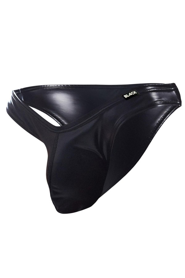 Schwarzer Wetlook Slip BL4CK04 von Cut4Men kaufen | Fesselliebe