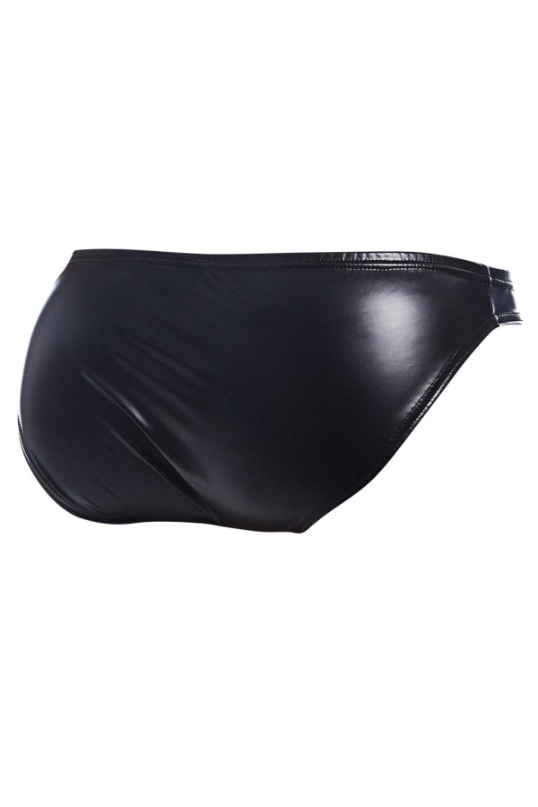 Schwarzer Wetlook Slip BL4CK04 von Cut4Men kaufen | Fesselliebe