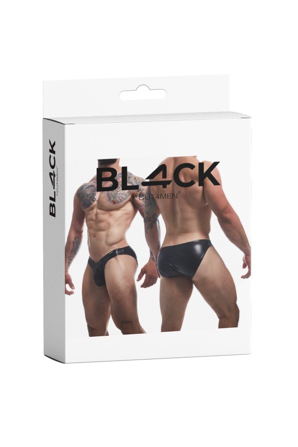 Schwarzer Wetlook Slip BL4CK04 von Cut4Men kaufen | Fesselliebe