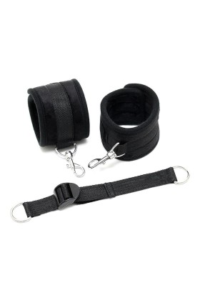 Rimba Fußfesseln mit verstellbarem Spreizgurt verstellbar schwarz von Bondage Play kaufen | Fesselliebe