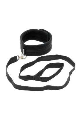 Halsband mit verstellbarer Leine, Schwarz von Bondage Play kaufen | Fesselliebe