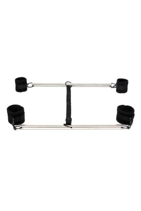 Doppelte Spreizstange mit verstellbaren Handschellen, Schwarz von Bondage Play kaufen | Fesselliebe