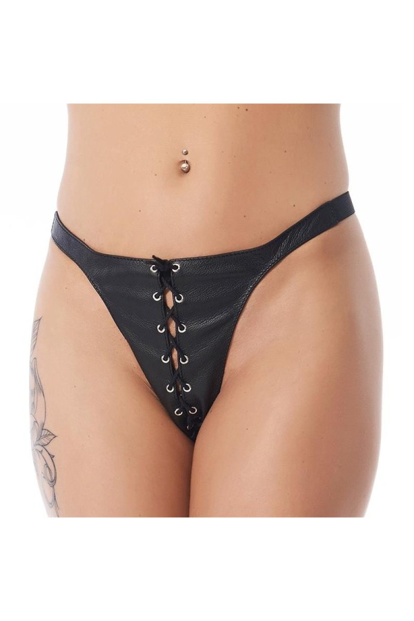 Verstellbare schwarze Slips von Bondage Play kaufen | Fesselliebe